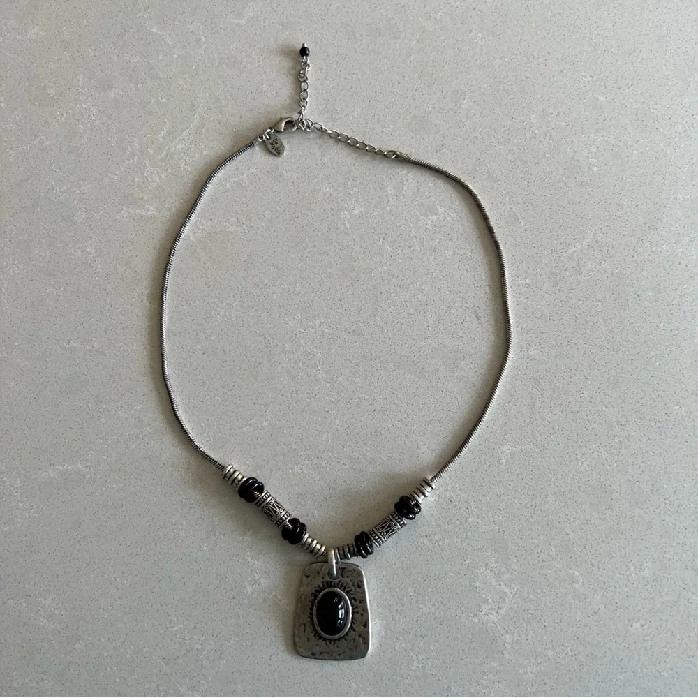 Lia Sophia Silver/Black Necklace - Picture 2 of 3